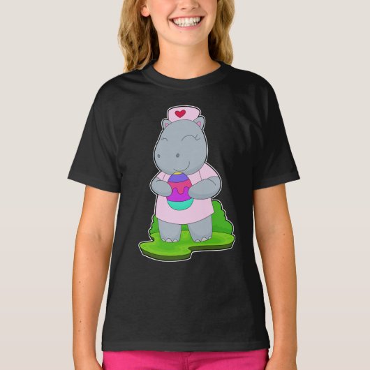 T-shirt Hippo Infirmière de Pâques (Devant)