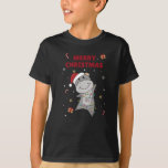 T-shirt Hippo Joyeux Noël Animaux d'hiver Hippopotames<br><div class="desc">L'hippo à la douceur avec des lumières claires. Animaux amusants avec des cadeaux et de la neige aux vacances. Aussi drôle pour Noël en juillet. Les hippopotames sont des animaux sucrés,  parfaits pour Noël.</div>