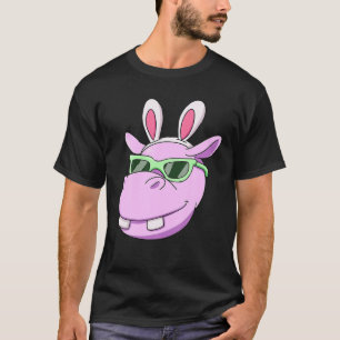 T-shirt Hippo Lapin de Pâques Rabbit oreilles lunettes de
