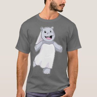 T-shirt Hippo, mariée au voile