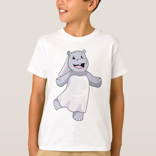 T-shirt Hippo, mariée au voile (Devant)