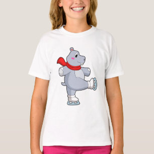T-shirt Hippo Patinage sur glace Patins sur glace