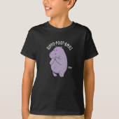 T-shirt Hippo-poot-amus Drôle Farting Hippo Pun Dark BG (Devant)