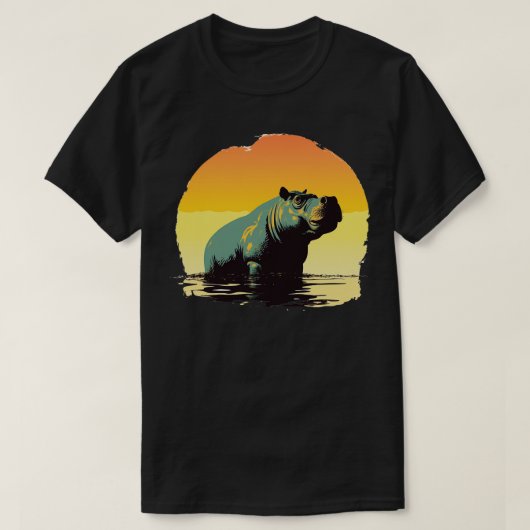 T-shirt Hippo rétro 4 (Design devant)