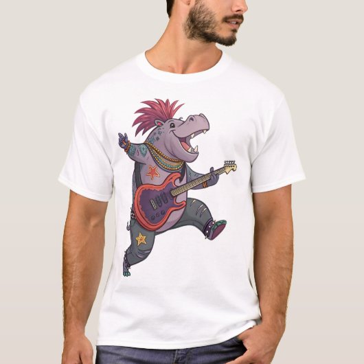T-shirt Hippo Rockstar (Devant)