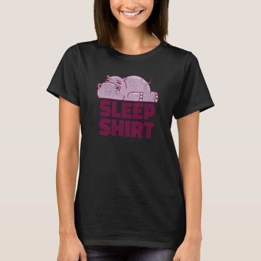 T-shirt Hippo Sleep Nap Taker Lazy Animal Sarcastic Retro (Devant)
