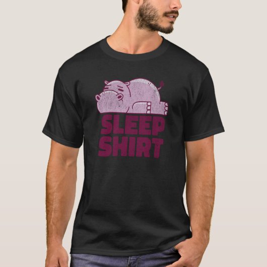 T-shirt Hippo Sleep Nap Taker Lazy Animal Sarcastic Retro (Devant)