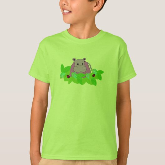T-shirt Hippo violet avec Ladybugs (Devant)