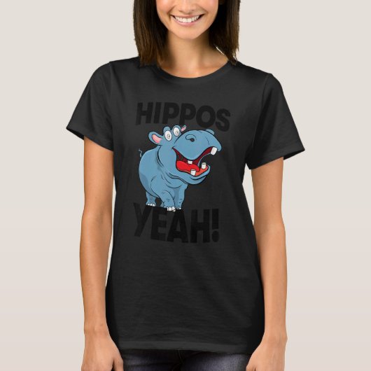 T-shirt Hippo Yeah Women Hippopotamus Party (Devant)