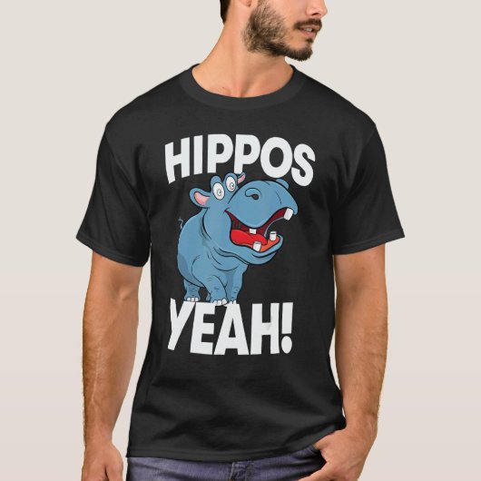 T-shirt Hippo Yeah Women Hippopotamus Party 1 (Devant)