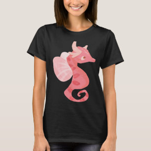 T-shirt Hippocampe bonbon rose corail Sweetie