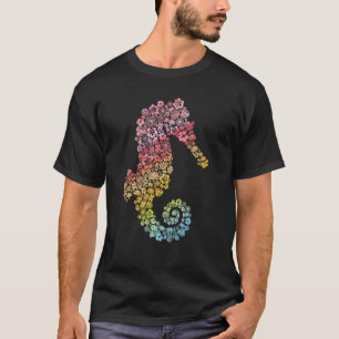 T-shirt Hippocampe Cadeau Poisson Animal Océan Arc-en-ciel