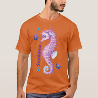 T-shirt Hippocampe cool à aquarelle