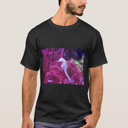 T-shirt hippocampe dans le corail rose (Devant)