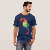 T-shirt Hippocampe d'arc-en-ciel (Devant entier)