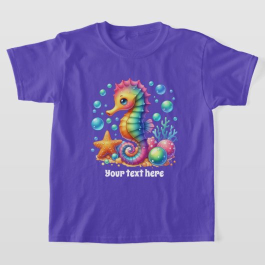 T-shirt Hippocampe mignon ajouter du texte filles (Poser)