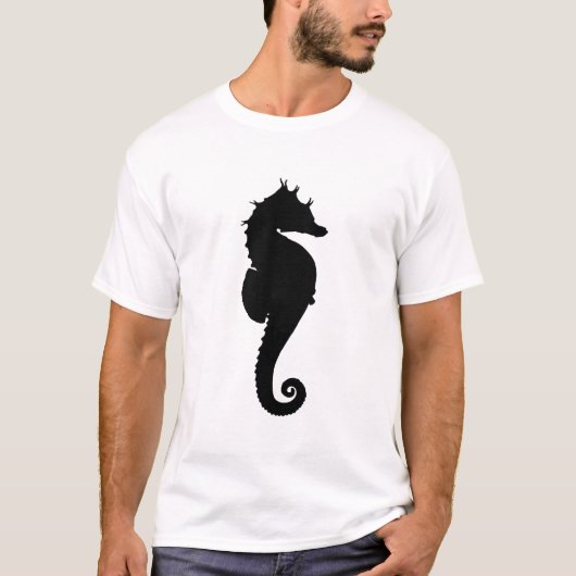 T-shirt Hippocampe noir et blanc (Devant)