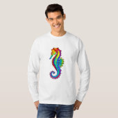 T-shirt Hippocampe polygonal arc-en-ciel (Devant entier)