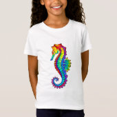 T-Shirt Hippocampe polygonal arc-en-ciel (Devant)