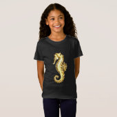 T-Shirt Hippocampe Polygonal Or (Devant entier)