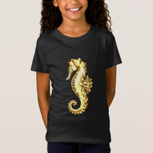 T-Shirt Hippocampe Polygonal Or (Devant)