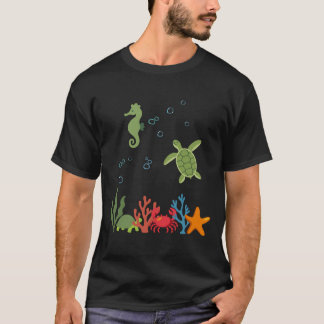 T-shirt Hippocampe Sous l'eau Enfants Créatures Marines