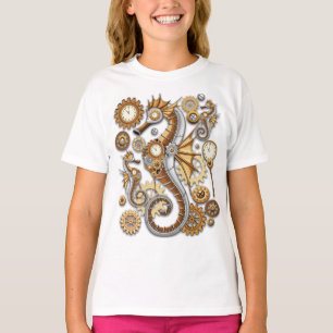 T-shirt Hippocampe Steampunk Art Suréaliste Vintage