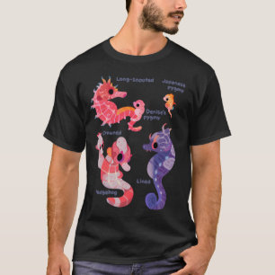 T-shirt Hippocampes - pastel