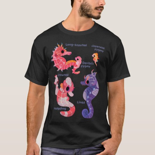 T-shirt Hippocampes - pastel (Devant)