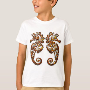 T-shirt Hippocampes tribaux métalliques de Gémeaux