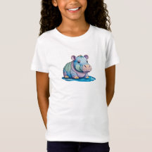 Hippopotame chic : Tee-shirt en jersey fin pour fi