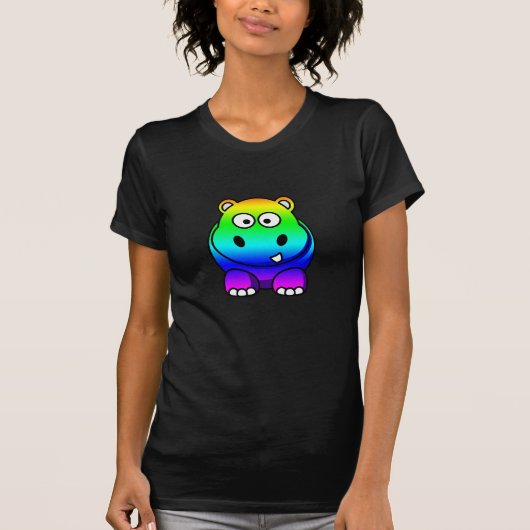 T-shirt Hippopotame d'arc-en-ciel (Devant)