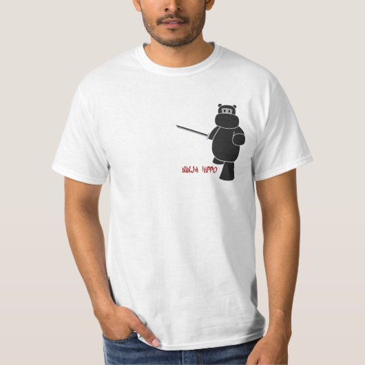 T-shirt Hippopotame de Ninja - préparez pour l'action (Devant)