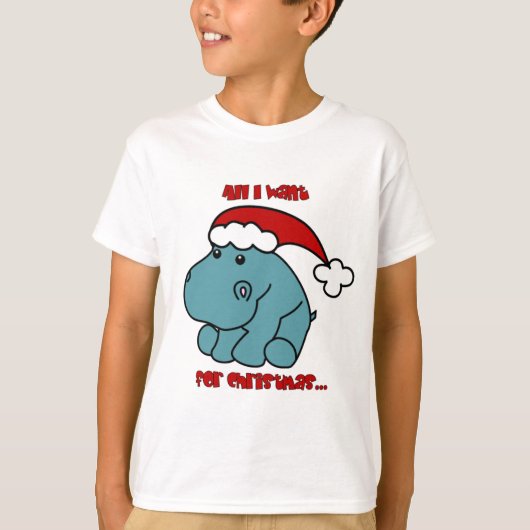 T-shirt Hippopotame de Noël (Devant)