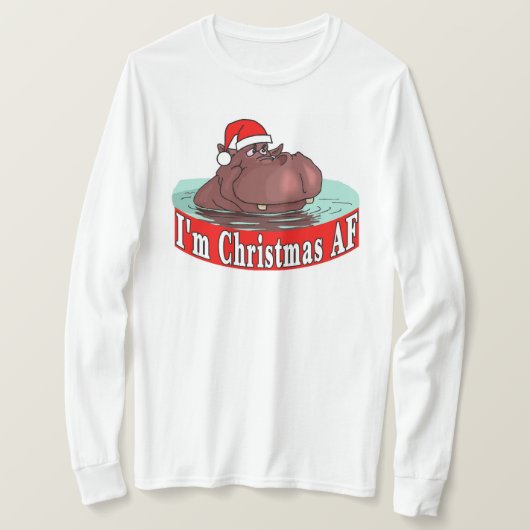 T-shirt Hippopotame de Noël (Design devant)