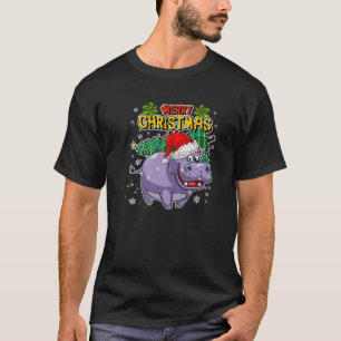 T-shirt Hippopotame de Noël - Animaux de Noël doux - Hippo