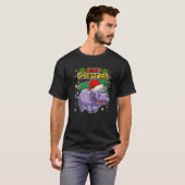 T-shirt Hippopotame de Noël - Animaux de Noël doux - Hippo (Devant entier)