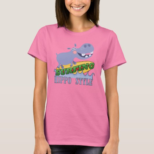 T-shirt Hippopotame de surfer (Devant)