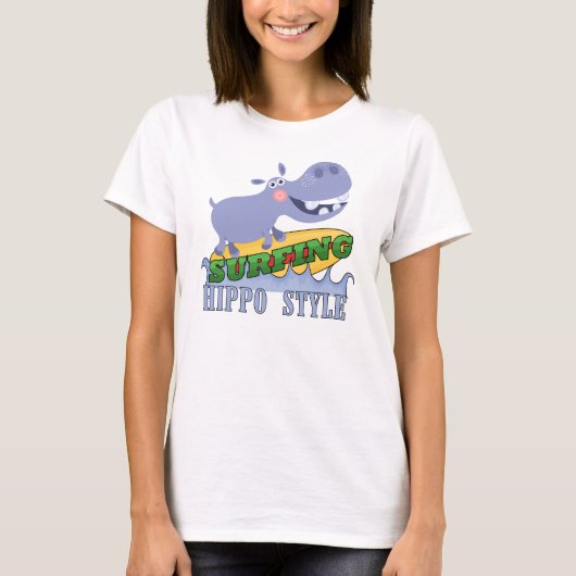 T-shirt Hippopotame de surfer (Devant)