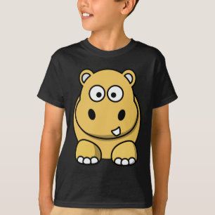 T-shirt hippopotame, dessins animés, images d'or