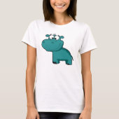 T-shirt Hippopotame heureux bleu (Devant)
