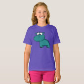 T-shirt Hippopotame heureux bleu (Devant entier)