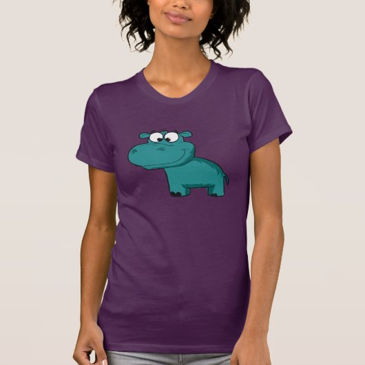 T-shirt Hippopotame heureux bleu (Devant)