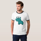 T-shirt Hippopotame heureux bleu (Devant entier)