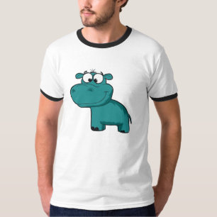 T-shirt Hippopotame heureux bleu