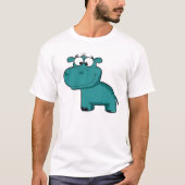 T-shirt Hippopotame heureux bleu (Devant)