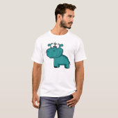 T-shirt Hippopotame heureux bleu (Devant entier)