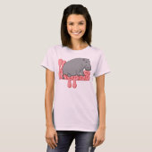 T-shirt Hippopotame lourd - rose (Devant entier)