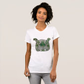 T-shirt Hippopotame vert (Devant entier)