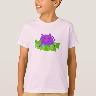 T-shirt Hippopotame Violet avec Coccinelles